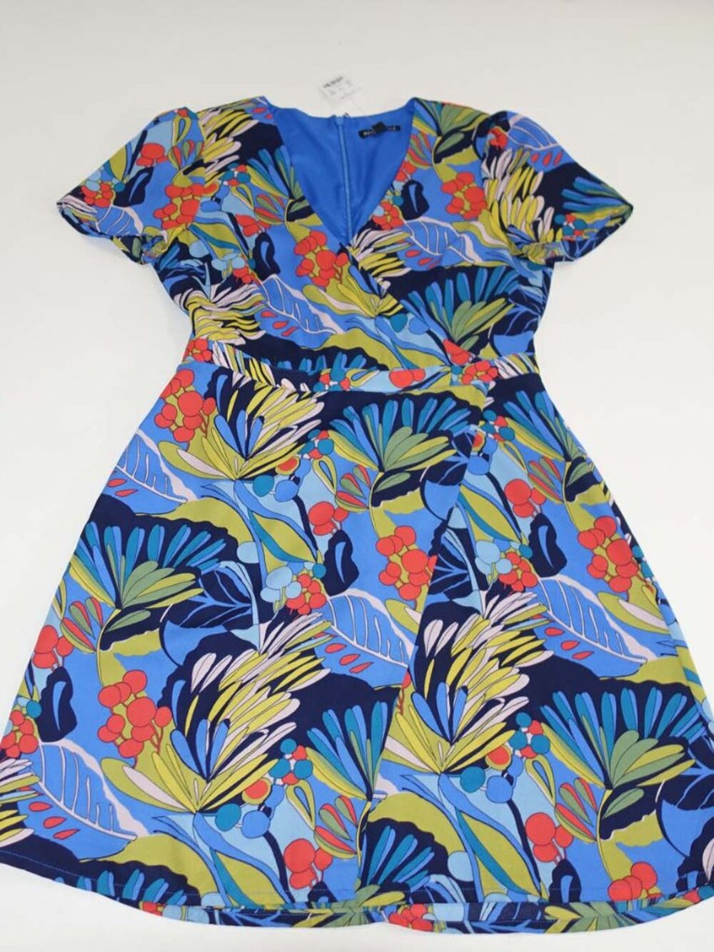 J. Crew Women's Floral Print V-Neck Dress Size 6 NWT Wrap Front Short Sleeves